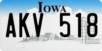 IA license plate AKV518