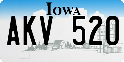 IA license plate AKV520