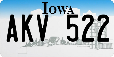 IA license plate AKV522