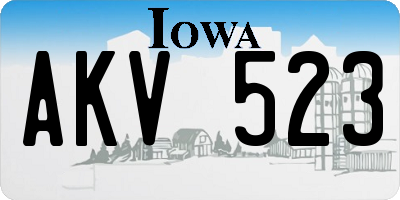 IA license plate AKV523