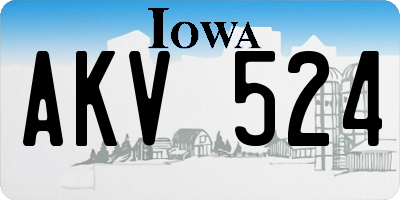 IA license plate AKV524