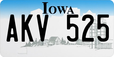 IA license plate AKV525