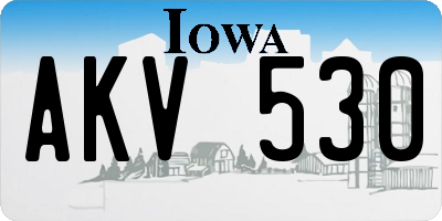 IA license plate AKV530