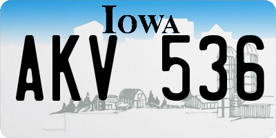 IA license plate AKV536