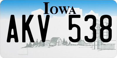IA license plate AKV538