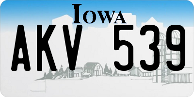 IA license plate AKV539