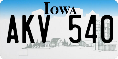 IA license plate AKV540