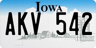 IA license plate AKV542
