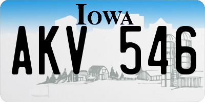 IA license plate AKV546
