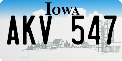 IA license plate AKV547