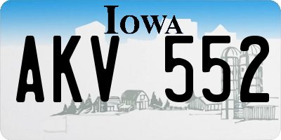 IA license plate AKV552