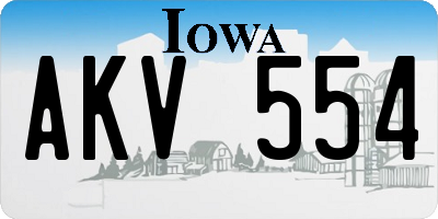 IA license plate AKV554