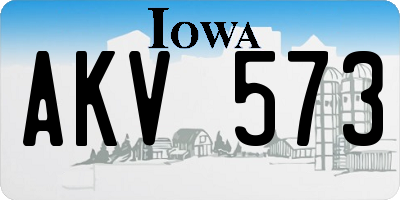IA license plate AKV573
