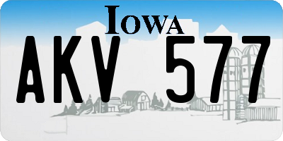 IA license plate AKV577