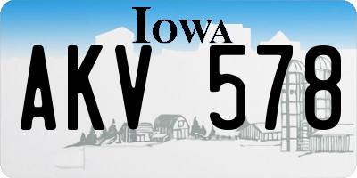 IA license plate AKV578