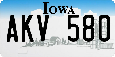 IA license plate AKV580