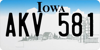 IA license plate AKV581