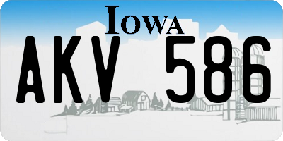 IA license plate AKV586
