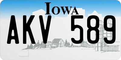 IA license plate AKV589