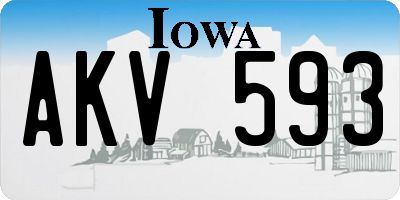 IA license plate AKV593