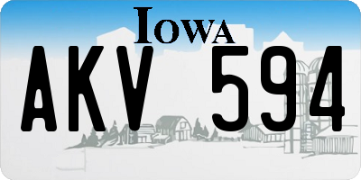 IA license plate AKV594
