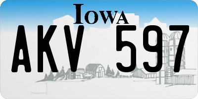 IA license plate AKV597
