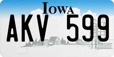 IA license plate AKV599