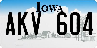 IA license plate AKV604