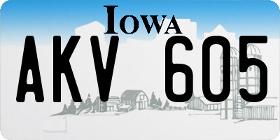 IA license plate AKV605