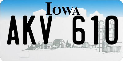 IA license plate AKV610
