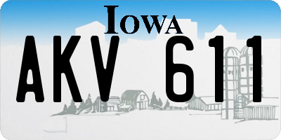 IA license plate AKV611