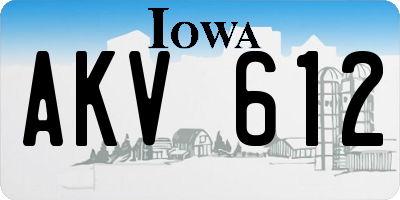 IA license plate AKV612