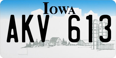 IA license plate AKV613