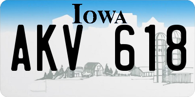 IA license plate AKV618