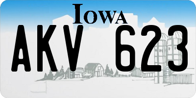 IA license plate AKV623
