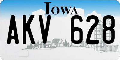 IA license plate AKV628