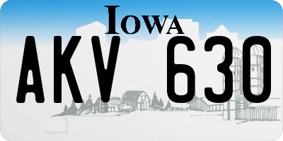 IA license plate AKV630