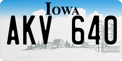 IA license plate AKV640