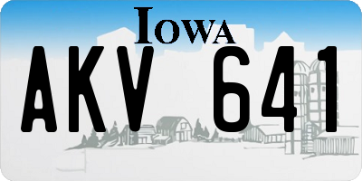 IA license plate AKV641