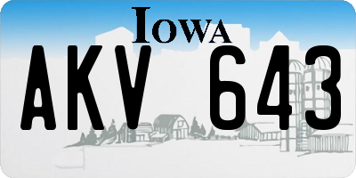 IA license plate AKV643