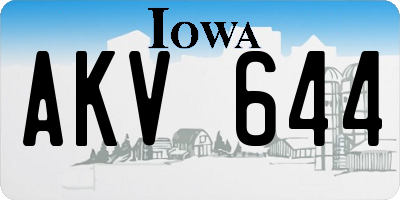 IA license plate AKV644