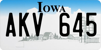 IA license plate AKV645