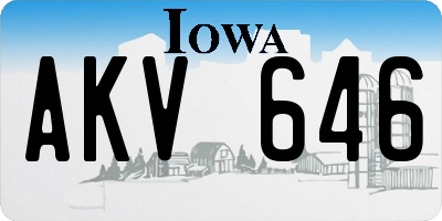 IA license plate AKV646