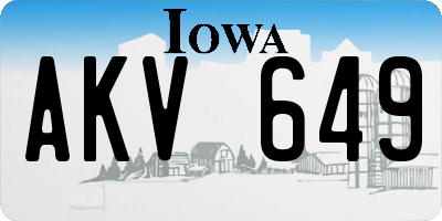 IA license plate AKV649