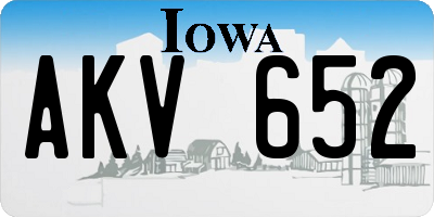 IA license plate AKV652