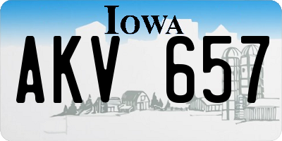 IA license plate AKV657
