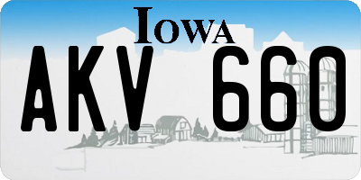 IA license plate AKV660