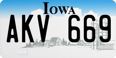 IA license plate AKV669