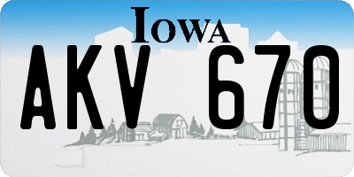 IA license plate AKV670