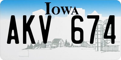 IA license plate AKV674